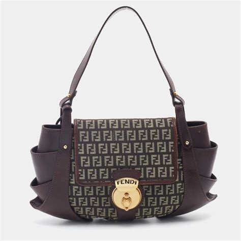 zucchino borsa hobo gently hobo fendi vestiaire|Fendi Brown Zucchino Canvas Borsa Sporty Hobo Bag .